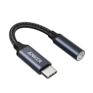 Anker USB C to 3.5mm Audio Adapter, Male to Female Nylon Cable for Samsung S20/S20+/S20 Ultra, Pixel 4/+ 4XL, and More Type C Devices