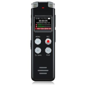 64GB Digital Voice Recorder with Playback: Voice Activated Recorder for Lectures Meetings Interviews - EVISTR Dictaphone Recording Device Tape Recorder Portable Mini, Audio Recorder with USB, MP3