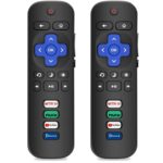 2 Pack Replacement Remote Controls Compatible with Roku Smart TV, Infrared Remotes for TCL/Hisense/Sharp/Philips/Onn/Element/Insignia Roku TV (Not Compatible with Roku Stick, Box or Speaker)