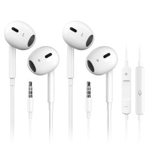 Antool Wired Earbuds,ã€Ultra Clear Calls & no Noiseã€‘ Headphones Earbuds Wired 3.5mm, in-Ear Earphones with Mic, Compatible with iPhone/iPad/Android/Laptop/PC ã€2 Packã€‘