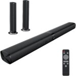 Assistrust Sound Bar for Smart TV, Soundbar with Bluetooth/ARC/Opt/AUX Connect, Auto Volume Boost, 3 Equalizer Modes, 2 in 1 Detachable Soundbar for TV/PC/Gaming/Projectors