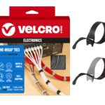 VELCRO Brand 150pk Cable Ties Value Pack | Replace Zip Ties with Reusable Straps, Reduce Waste | For Wire Management and Cord Organizer | 8 x 1/2" Thin Pre-Cut Design, Black and Gray