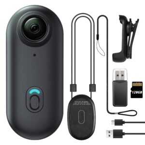 128GB FHD 1080P Mini Body Camera, Wearable Action Body Cam, Thumb Size Hands Free Recording Body Worn Camera, Premium Portable Camcorder Mount Anywhere for Work, Travel, Pet Walking (Black)