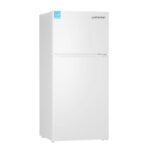 Upstreman 17.6 Cu.Ft. Double Door Refrigerator in White Steel with Large Capacity Top Freezer, Frost Free, Adjustable Thermostat Control, Fingerprint-resistant,Reversible Door Swing, ENERGY STAR