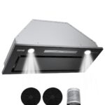 VEVOR Range Hood Insert, 30 Inch Built-in Kitchen Vent Hood, 800CFM Stainless Steel Stove Hood with Gesture & Touch Control, LED Light, Baffle Filters, 4-Speed Exhaust Fan, Ducted/Ductless Convertible