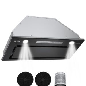 VEVOR Range Hood Insert, 30 Inch Built-in Kitchen Vent Hood, 800CFM Stainless Steel Stove Hood with Gesture & Touch Control, LED Light, Baffle Filters, 4-Speed Exhaust Fan, Ducted/Ductless Convertible
