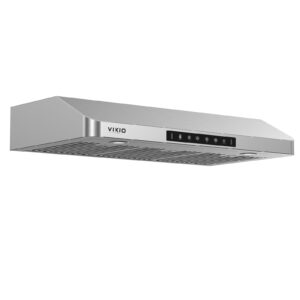 VIKIO HOME Range Hood 42 Inch Under Cabinet, 980 CFM, Stainless Steel Kitchen Vent Hood with 3-Speed Gesture Sensing & Touch Control, Baffle Filters with Handles