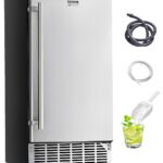 VEVOR Under Counter Ice Maker Machine, 80 Lbs/Day Undercounter Built-in Ice Maker with Reversible Door, Stainless Steel Freestanding Ice Machine for Commercial Home Kitchen