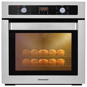 24 Inch Electric Wall Oven, ETL Certified, thermomate 2.3 Cu.ft. Total Capacity Built-in Oven with 9 Cooking Functions, in Stainless Steel Finish with Digital Sensor Touch Control