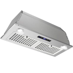 Zomagas Range Hood Insert 30 inch, Built in Kitchen Hood 600CFM, Stainless Steel Stove Hood w/Front Touch Control, Ducted/Ductless Convertible Vent Hood, Delay Shut Down and Baffle Filters