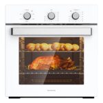 24" Single Wall Oven, ETL Certified, ThermoMate 2.79 Cu.ft. Electric Wall Oven with 5 Cooking Functions, 2200W White Built-in Ovens with Mechanical Knobs Control
