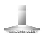 Zomagas 36 inch Range Hood, Wall Mounted Vent Hood in Stainless Steel, Ducted/Ductless Kitchen Hood w/Push Button Control, 3 Speed Exhaust Fan, 3 Pcs Baffle Filters, Energy Saving LED Light