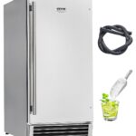VEVOR Under Counter Ice Maker Machine, 50 Lbs/Day Built in Undercounter Ice Maker with Reversible Door, Stainless Steel, Freestanding Ice Make for Restaurant, Outdoor Kitchen, Terrace, Pool