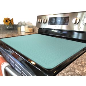 YUHFERA Stove Top Cover for Electric Stove - Silicone Stove Mat for Glass Top, Glass Cooktop Protector, XL Dish Drying Mats For Kitchen,Oven Covers for Electric Stove (Aqua,30 x 21)