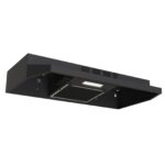Zomagas Under Cabinet Range Hood 30 inch, Ducted/Ductless Convertible Kitchen Stove Hood, Stainless Steel Vent Hood w/Rocker Button Control, 2 Speeds Exhaust Fan, 280CFM, Black