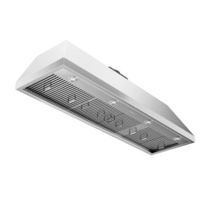 60-inch Range Hood Insert, CT Copper Tailor Built-In Vent Hood Ducted with 4-Speed Fan, 1260 CFM, LED Light, Dishwasher-safe Baffle Filter, in Stainless Steel