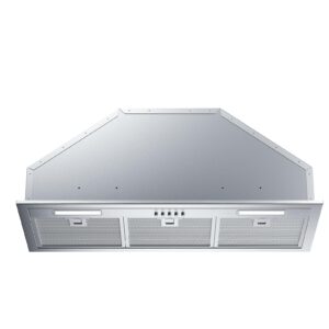 VIKIO HOME Range Hood Insert 36 Inch, Dual Inlet for 50% Better Suction, Includes 2 Charcoal Filters, 3-Speed Push Button Controls,5-Layer Aluminum Mesh Filter, Ducted/Ductless Kitchen Vent