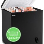 WANAI Chest Freezer 5.0 Cu.Ft Large Deep Freezers Freestanding Top Open 7 Temp Control Low Noise with Removable Basket for Dorm Apartment Home Kitchen