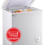 5.0 Cu.Ft Chest Freezer WANAI Deep Freezers Large Storage 7 Temperature Control Low Noise with Removable Basket for Dorm Apartment Home Kitchen