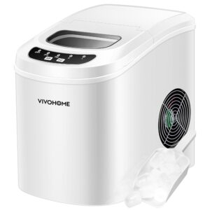 VIVOHOME Countertop Ice Maker 26lbs/Day 9 Ice Cubes in 6 Mins Ice Maker Machine with Hand Scoop and Self Cleaning Ice Cube Maker Red