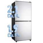 Anypro 4.0 Cu.Ft Fridge with Bottom Freezer, 2 Door Refrigerator with Drawer, 7 Level Temperatures and Adjustable Shelves for Bedroom, Dorm, Office, Apartment, Silver
