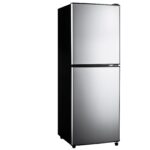 Anypro Fridge with Bottom Freezer and Drawer, 4.5 Cu.Ft Double Door Refrigerator with 7 Adjustable Temperature Settings for Bedroom, Dorm, Office, Apartment, Large Capacity, Silver