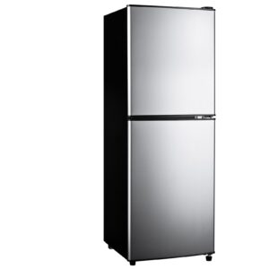Anypro Fridge with Bottom Freezer and Drawer, 4.5 Cu.Ft Double Door Refrigerator with 7 Adjustable Temperature Settings for Bedroom, Dorm, Office, Apartment, Large Capacity, Silver