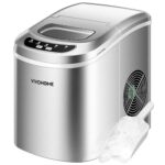 VIVOHOME Electric Portable Compact Countertop Automatic Ice Cube Maker Machine with Hand Scoop and Self Cleaning Function 26lbs/Day Silver
