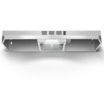 Zomagas Range Hood 36 inch Under Cabinet, Ducted/Ductless Kitchen Hood 280CFM, Stainless Steel Vent Hood with Rocker Button Control, Stove Hood with 2 Speeds Fan, Bright LED Light