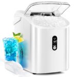 Antarctic Star Nugget Countertop Ice Maker with Soft Chewable Ice, 34Lbs/24H, Pebble Portable Ice Machine with Ice Scoop, Self-Cleaning, One Button Operation, for Kitchen,Office White