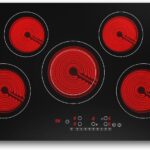 VBGK Electric cooktop 30 inch, 5 burner Electric Stove Built-in and Countertop Electric Stove Top, LED Touch Screen,9 Heating Level, Timer & Kid Safety Lock, 240V 30 inch Electric cooktop