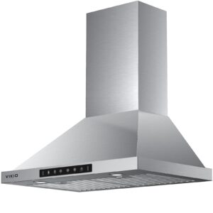 VIKIO HOME Wall Mount Range Hood 30 inch,Kitchen Vent Hoods 980 CFM Ducted/Ductless Range Hood,with Gesture Sensing & Touch Control Switch Panel, 3 Speed Exhaust Fan Permanent Filter