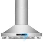 36 inch Wall Mount Range Hood, 1200 CFM with 4-Speed Gesture Sensing & Touch Control, Stainless Steel Kitchen Stove Vent Hoods with 2 LED Lights, Time Setting, Dishwasher-Safe Baffle Filters