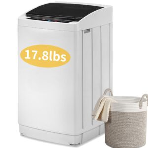 Winado Full Automatic Washing Machine, 17.8Lbs Top Load Portable Washer with Drain Pump, 8 Wash Programs 5 Water 2 in 1 Washer and Dryer for Apartments, RV, Camping