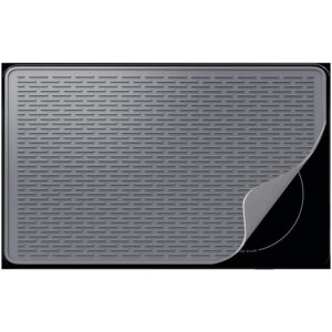 YUHFERA Stove Top Cover for Electric Stove - Silicone Stove Mat for Glass Top, Glass Cooktop Protector, XL Dish Drying Mats For Kitchen,Oven Covers for Electric Stove (Gray,36 x 21)