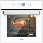 24" Single Wall Oven, ETL Certified, ThermoMate 2.6 Cu.Ft. Electric Wall Oven with 12 Functions, 3100W White Built-in Convection Ovens, Sensor Touch Control, Safety Lock