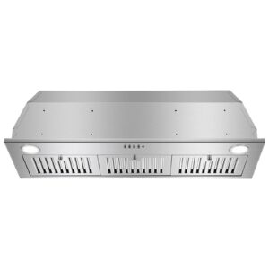 Zomagas Range Hood Insert 36 inch, Stainless Steel Range Hood 700 CFM, Ductless/Ducted Convertible Kitchen Vent Hood w/Push Button Control, 3-Speed Fan