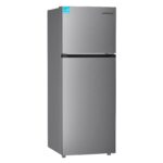 Upstreman 14.7 Cu.Ft. Double Door Refrigerator in Stainless Steel with Large Capacity Top Freezer, Frost Free, Adjustable Thermostat Control, Fingerprint-resistant, ENERGY STAR-BD147