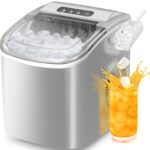Antarctic Star Countertop Ice Maker,Portable Ice Makers with Self-Cleaning, Bullet Ice Machine, 26Lbs/24H, 9 Ice Cubes Ready in 6 Mins for Kitchen Bar Party RV, Grey