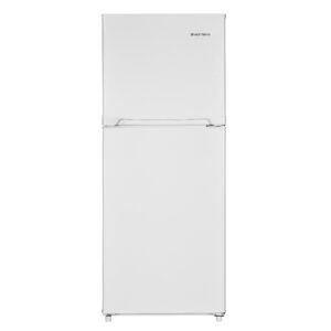 West Bend WB0100TMFBW Apartment Refrigerator Freestanding Reversible Dual Fridge with Top Freezer, Range Temperature Control with Full Width Door Bin and Adjustable Shelves, 10-Cu.Ft, White