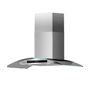AROAN 36 inch Wall Mount Range Hood, Stainless Steel Kitchen Chimney Vent Hood with 780 CFM & Four-Speed Touch Panel, 2pcs Adjustable LED, Tempered Glass Visor (PA03-36)