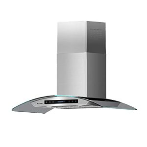 AROAN 36 inch Wall Mount Range Hood, Stainless Steel Kitchen Chimney Vent Hood with 780 CFM & Four-Speed Touch Panel, 2pcs Adjustable LED, Tempered Glass Visor (PA03-36)