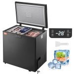 VEVOR Chest Freezer, 7 Cu.ft Compact Deep Freezer, Free Standing Top Open Door Compact Freezers with 2 Removable Baskets & Adjustable Thermostat, Energy Saving & Low Noise, Black