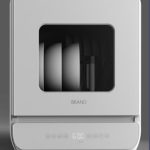 AIRMSEN Portable Countertop Dishwasher with 5L Water Tank, Mini Dishwasher with 14” Ultra-Narrow Design, 7 Programs, 24H Delay Start & 360° Dual Spray, No Hookup Needed, C01