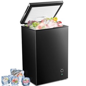 Antarctic Star 2.7 Cu. ft Chest Freezer 6.8℉to -4℉with Removable Basket Free Standing Top open Door Compact Freezer with Adjustable Temperature Defrost Water Drain/Power Saving Black
