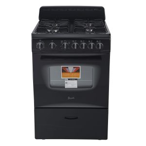 Avanti GR2415CB Gas Range Oven Compact Freestanding Design, 4 Sealed Burners with Electronic Ignition, 2.6 Cu.Ft. Capacity Features Storage Drawer Broiler and Accessories, 24-Inch, Black
