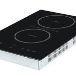ZJEQB 2 Burners Electric Stove Induction Cooktop built in,child safety lock, timer,touch electric furnace induction furnace vertical double stove smooth surface 12 inch, 120V black ceramic glass