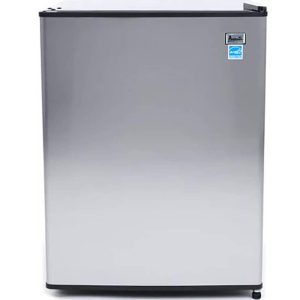 Avanti Mini Fridge Compact Refrigerator for Home Office or Dorm, Features Single Reversible Door Removable Shelves Automatic Defrost and Adjustable Temperature Control, 2.4-Cu.Ft, Stainless Steel