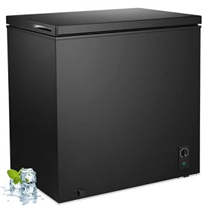 Antarctic Star 7.0 Cu. ft Chest Freezer 6.8℉to -4℉ Free Standing Top open Door Compact Freezer with Adjustable Temperature Defrost Water Drain/Power Saving Black