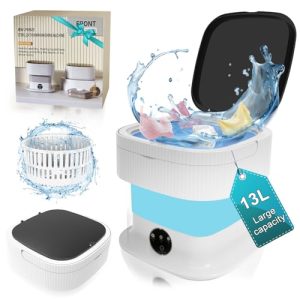 13L Portable Washing Machine Mini, Small Foldable Washer, Collapsible lavadora Portatil, Compact Luandry Washer for Baby Clothes, Socks, Travel Camping Apartments Blue